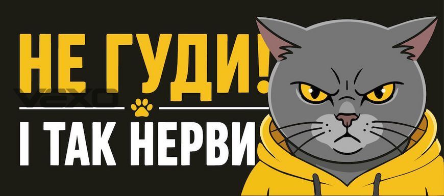 Магнитная наклейка на авто 25&times;10 см Негуды и так нервы кот виниловая, водостойкая NB03401-M фото