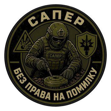 Магнитная наклейка на авто 25 см Сапер Оливкова M297001-01 фото