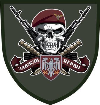 Магнитная наклейка на авто 25 см Знак ДШВ Череп Зеленая M12007-01 фото